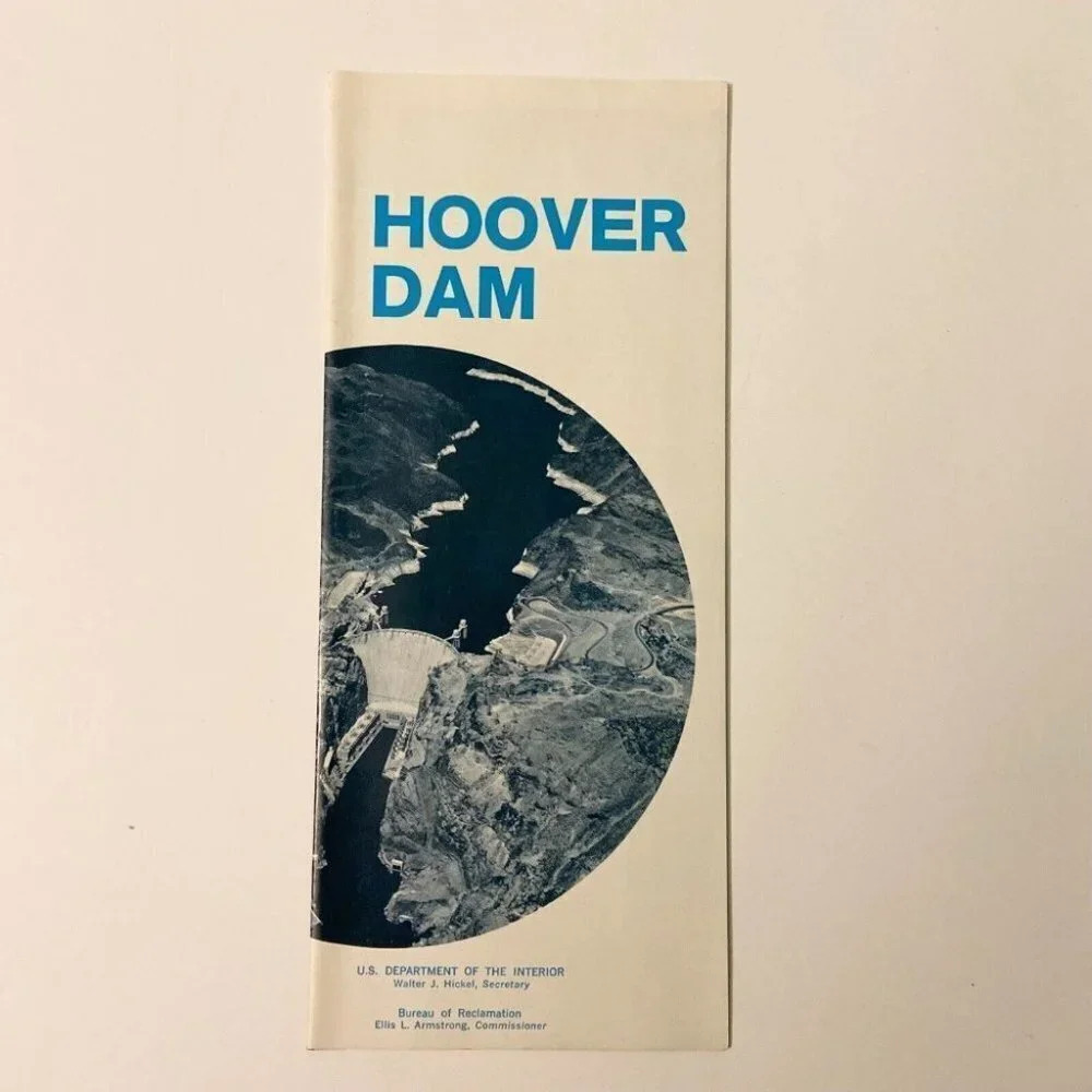 Vintage 1970 Hoover Dam Nevada US Interior Department Guide Brochure Arizona